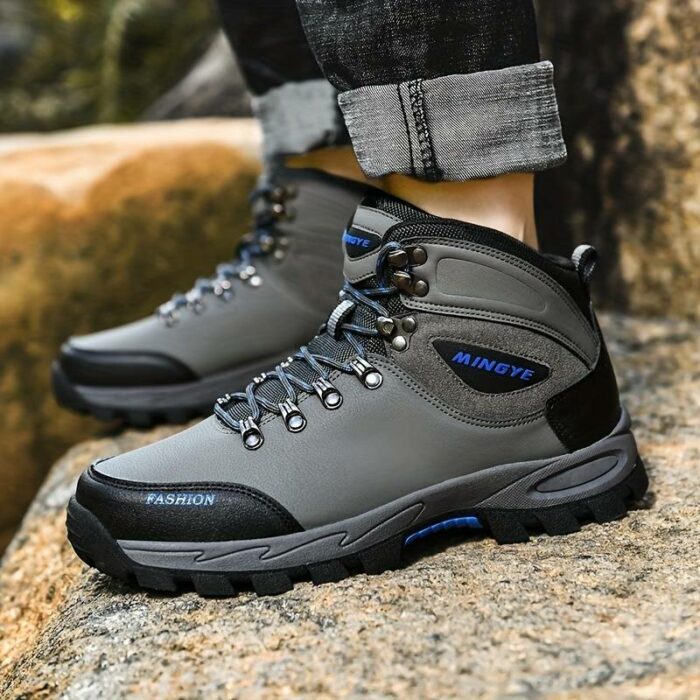 Scarponi Da Trekking Alti E Solidi Alla Moda Da Uomo, Comode Scarpe Stringate Antiscivolo E Durevoli Per Le Attività All'aperto Da Uomo